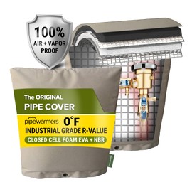 The Original Winter Pipe Insulation Cover (0˚F) - Extra-Thick EVA+NBR (UV-Coated) Insulated Backflow Preventer Freeze Protection, Pump Cover, Sprinkler/Well/Valve Head Cover - (19" W X 32" H)