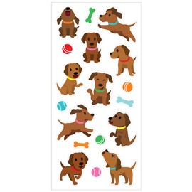 Playhouse Chocolate Scented Pack of Two Scratch & Sniff Sticker Sheets - Chocolate Lab Puppies