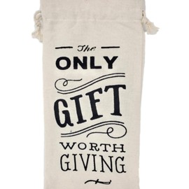 Cotton Canvas Wine Bags"The Only Gift Worth Giving" – Set of 2