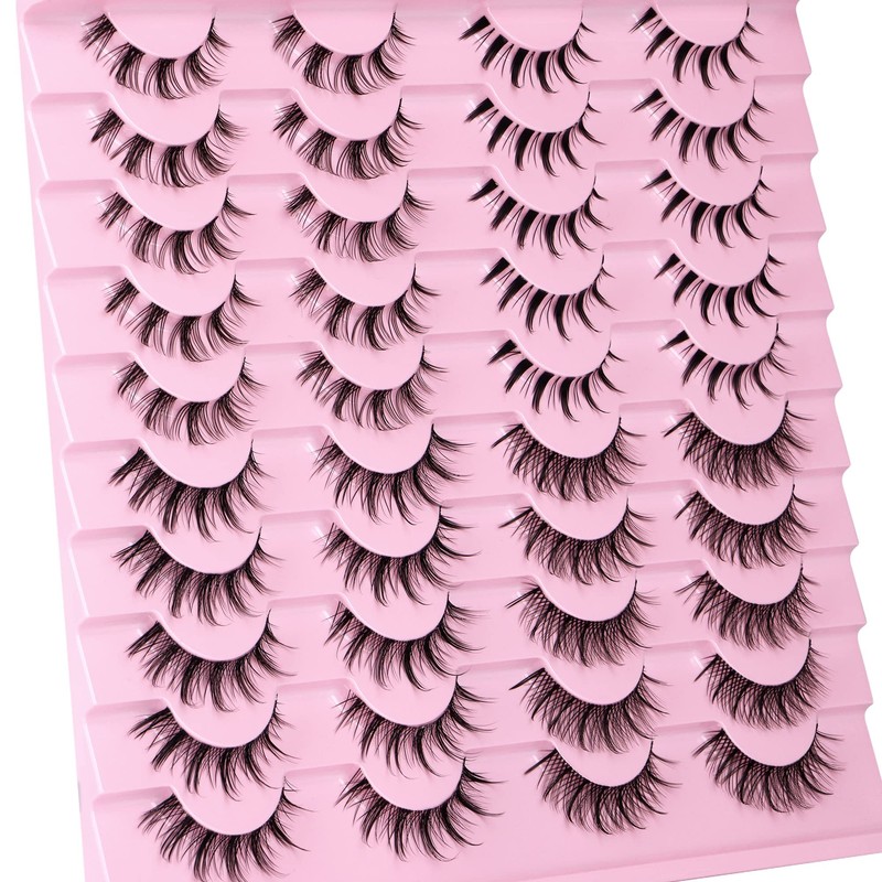 Manga Lashes Natural Look Anime False Eyelashes 20 Pairs Clear