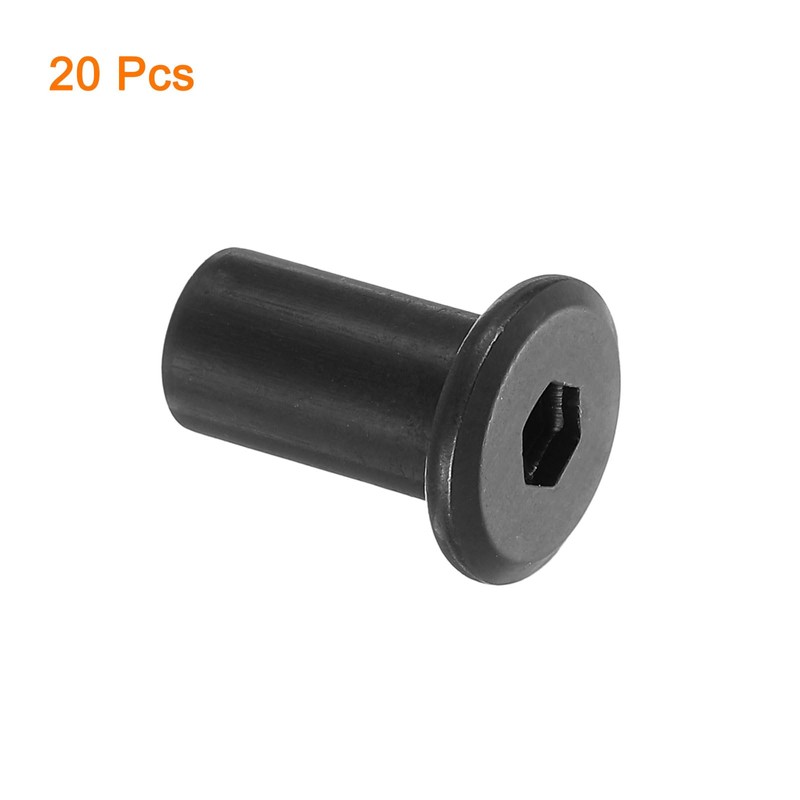 sourcing map M8 T-nuts, 20pcs Carbon Steel Hex Socket Head