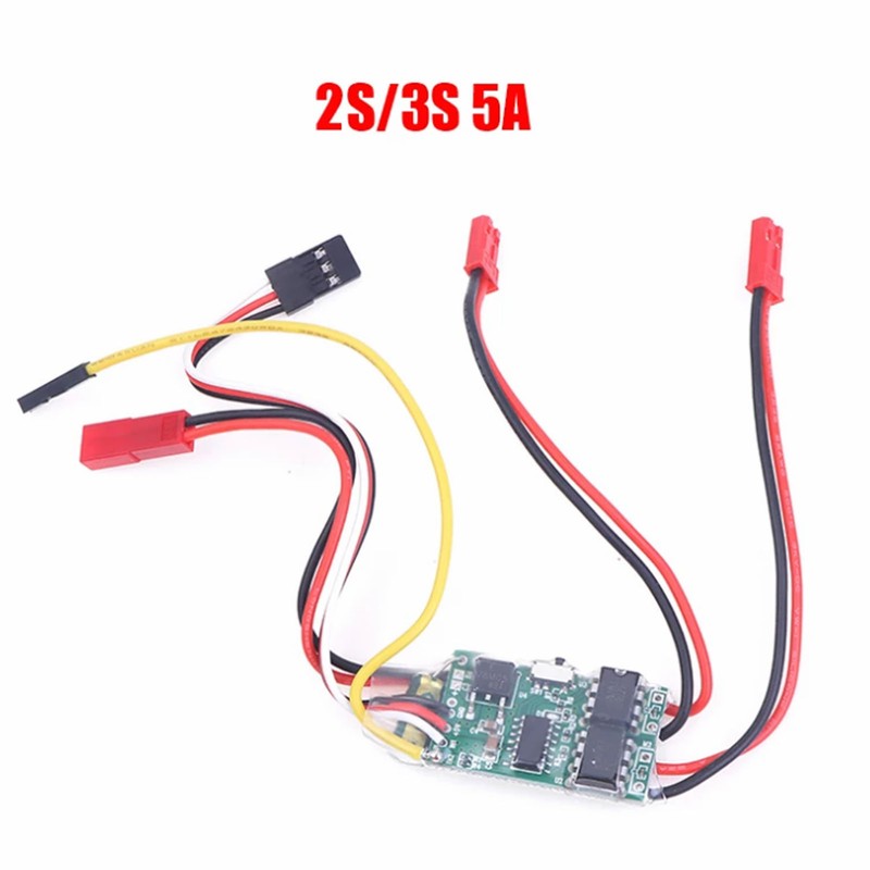 RC Brushed Motor Speed Controller Bidirectional 2s‑3s Lipo 5A RC