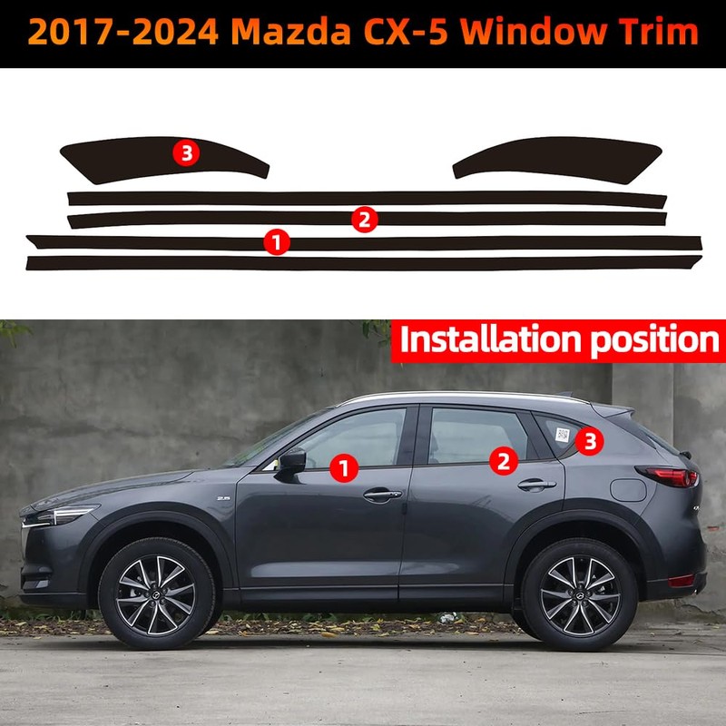 dewoshangmao Window Trim Chrome Delete Blackout Overlay Kit Pre-Cut Vinyl