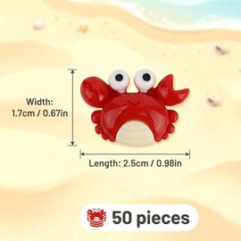 Goktvai 50pcs Mini Crab Figurines, Realistic Plastic Crab Decor Tiny Animal Ornaments for Gardens Miniature Terrariums Holiday Party Decorations Tabletop Display
