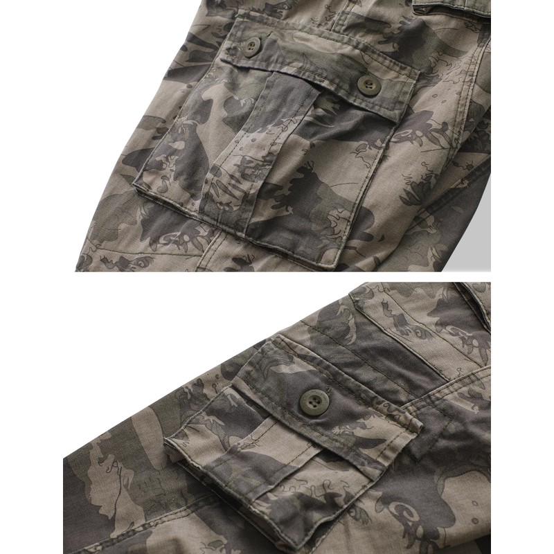 TRGPSG Men's Wild Cargo Pants, Camo Pants Cotton Casual Work