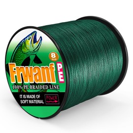 Frwanf 8 Strands Braided Fishing Line Unmatched Tensile Strength 100% PE Braided Line-Abrasion Resistant-No Stretch-Fishing String for Saltwater and Freshwater