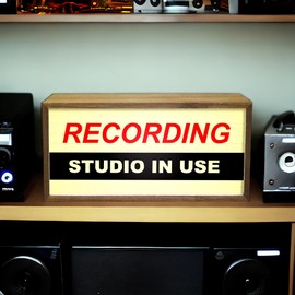 Light Box Recording Studio In Use |Illuminated Light Up LED Room Sign | Retro Sound Studio Design | DJ Social Media Influencer Lighting Gift | Bright Display For Podcasters And Music Artists