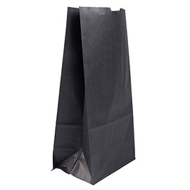 JAM PAPER 100% Recycled Snack/Lunch Bags - Large (6 x 11 x 3 3/4) - Black Kraft Grocery Bags - 25/Pack