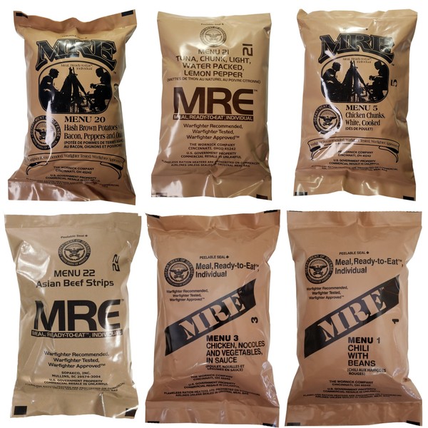 Western Frontier Ultimate MRE, Pack Date Printed on Every Meal - Meal-Ready-to-Eat. Inspected Certified Genuine Mil Surplus. (6-Pack)