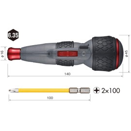 VESSEL 220USB-S1 Electric Ball Grip, Screwdriver with 1 Bit, High Speed (Low Recoil)