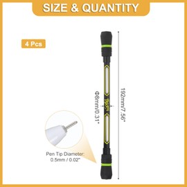 PATIKIL 4 Pcs Spinning Pen, 0.5mm Gel Pens Black Ink Rollerball Pens Fidget Rolling Finger Cool with Weighted Ball for Adults Game Entertainment Pressure Reduce Office, Yellow