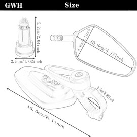 GWH Universal Motorcycle CNC Bar End Mirrors Side Folding 22MM 7/8" inch Handlebar Mirror RearView For M6/M8 Street Bike Motocross Scooter Motorbike