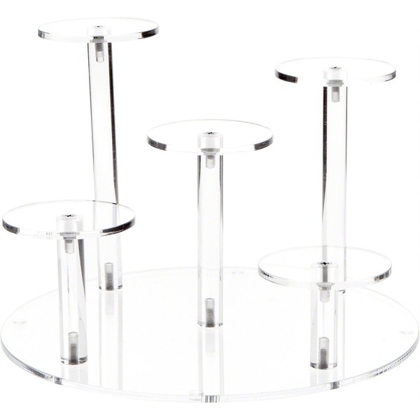 Plymor Clear Acrylic Round 10" Base Display Riser with 5