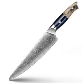8 Inch 67 Layers Damascus Steel Chef Knife Kitchen Knife Cutting Knife With Resin Handlecolor: chef knife, kitchen knife size: 8 Inch