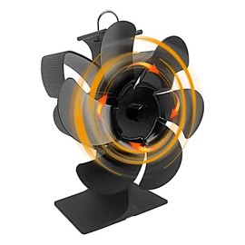 FFYan Stove Fan, Fireplace Tool with 6 Blades, No Electricity, Environmentally Friendly for Fireplace, Wood Burner