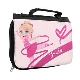 Toiletry Bag with Names Frida and Dancer Motif for Girls with Name Washing Toiletries Bag for Children