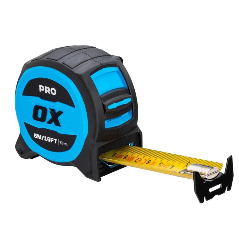 OX Pro 5m/16ft Tuff Blade Tape Measure Magnetic Dual Hook