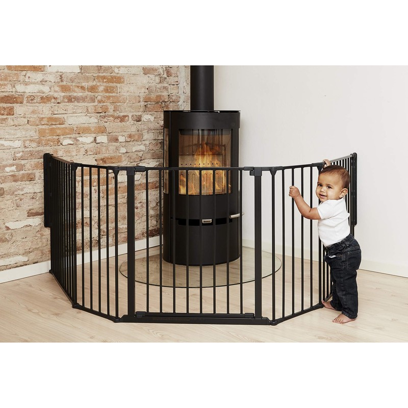 BabyDan Flex Hearth Gate Extra Large 35.4-109.5", Black
