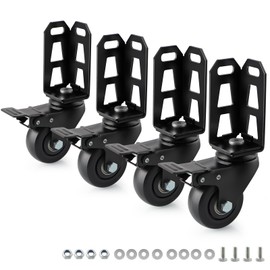 Chegulu 3" Storage Rack Caster Wheels, Storage Shelf Accessories Fit to Boltless Self Locking Shelving Racks, Total Load Capacity 1000 Lbs, 4 Pcs