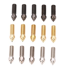3D Printer Nozzle for Vyper Cobra for Sovol Sv06 Plus Sv07, 15 Pieces Hardened Steel Nozzles, M6 Thread, 1.75mm Filament, 3D Printer Extruder Nozzles, Metal Nozzle Ends