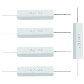 Seimneire 10w 1 Ohm Ceramic Cement Resistor, Wire Wound Power Resistor Assortment Used in Computer, TV Set, Apparatus (5 Pcs)