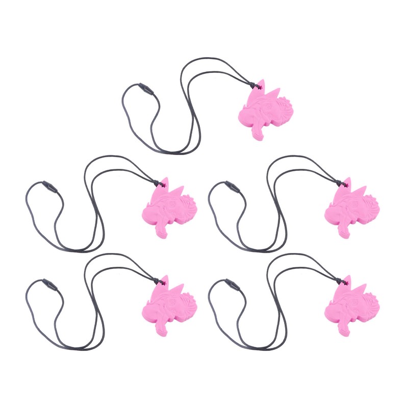 5Pcs Chew Necklace Food Grade Silicone Chewing Pendant for Toddlers
