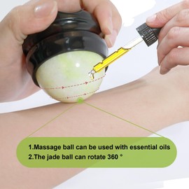 ideayard Body Back Manual Massage Roller Ball, Roller Jade Massager, Self Massager, Lacrosse Ball Massager, Jade Massage Tool for Sore Muscle & Joint Pain