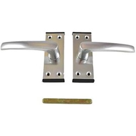 Merriway BH05662 Aluminium Door Handle Latch Set With Black Trim