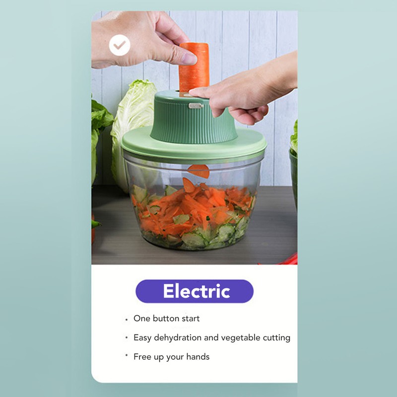 2 in 1 Electric Vegetable Cutter 1200rpm USB Charging Vegetable