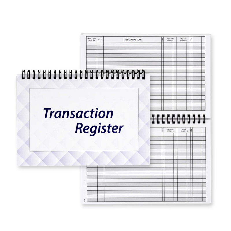 Top Spiral Bound Harlequin Checkbook/Transaction Register