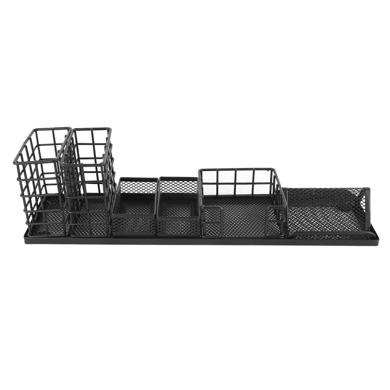 7pcs Mesh Desk Organizer Multi Functional Phone Holder Paperclip Storage