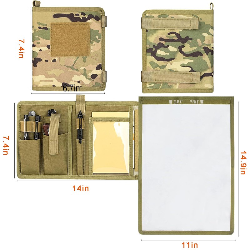 Map Case,Tactical Notebook,Waterproof map case for Hiking, Tactical, Outdoor Activities,