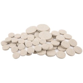 SoftTouch 80 Piece Pack in Linen, Self-Stick Heavy Duty Furniture Felt Pads in Two Sizes for Tables and Chairs. Protect your Hardwood Floors & Tile from Scratches.