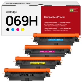 069H Toner Cartridge Set: 069 MF753Cdw Toner Replacement for Canon 069H Toner Cartridge Set Works with Canon imageCLASS MF753Cdw MF751Cdw LBP674Cdw | Ink 4 Pack for Canon 069 Toner Cartridge Set