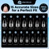 UNA GELLA Gel Nail Tips Almond Shape Medium Pre-etched 450PCS