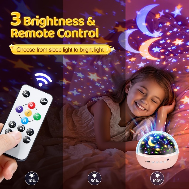 COOLNIGHT Kids Night Light Projector, Remote+3 Timer Unicorn Night Light