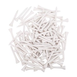 equlup Golf Ball Tee, 100Pcs Wooden Golf Tee Portable Golf Tee Holder 54mm 2.1in Golf Tee White Golf Accessory for Training Practicing