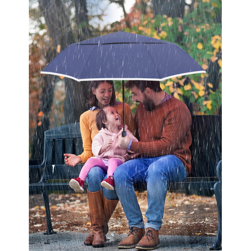 Cilnos Umbrella Windproof Strong, Folding Travel and Compact Umbrella with