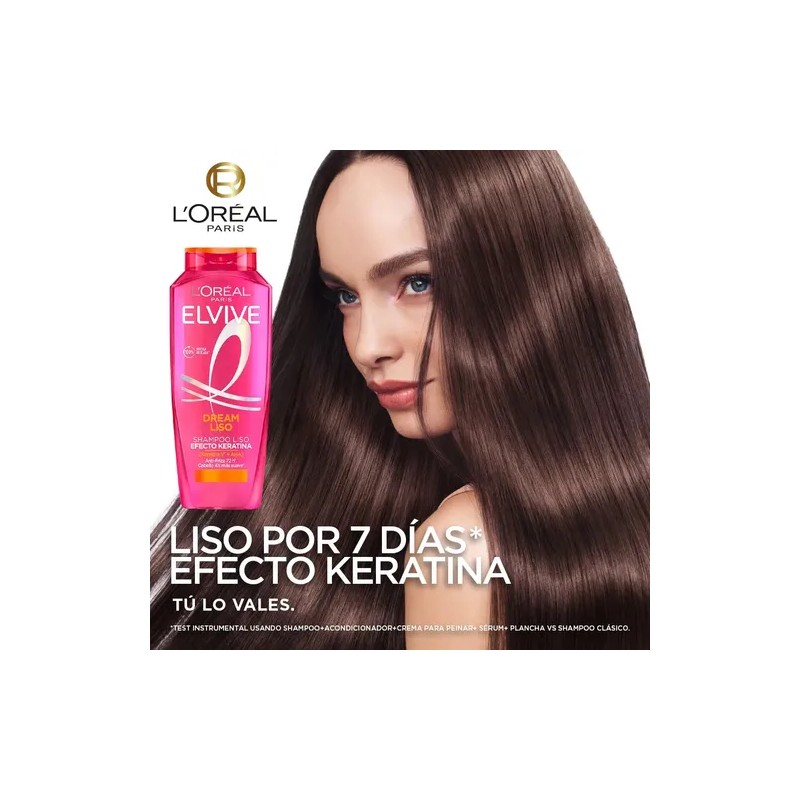 Shampoo Elvive L'Oreal Paris Dream Liso para un cabello liso
