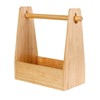 Outdoor Wood Seasoning Storage Basket with Handle Picnic Condiments BBQ