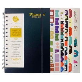 ZACHMEST Daily Planner 2025-2026 with Stickers, Weekly & Monthly 2025 Planner with Twin-Wire Binding, JAN 2025 - DEC 2025 18 Months A5 Calendar Planner, 5.6'' x 8.1''