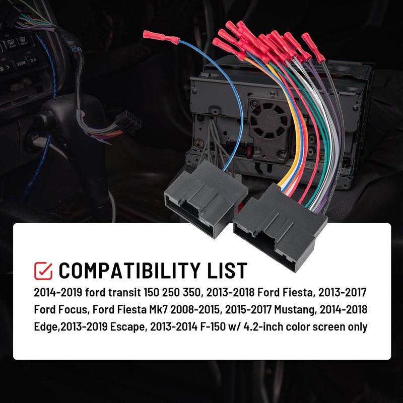 RED WOLF Car Radio Wiring Harness Compatible with Ford Transit