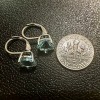 LEOPRA Blue Topaz Silver Plated Leverback Earrings 6MM Blue Dangle