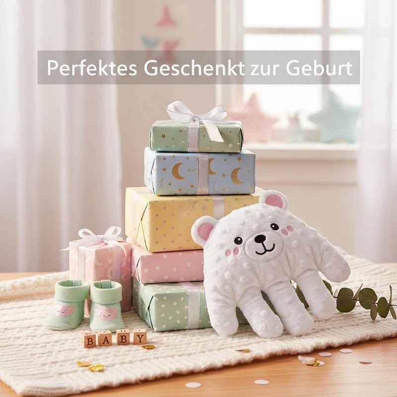 H.V. 3-in-1 White Bear, Plush Toy with Motion Function and
