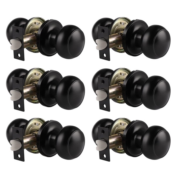 Probrico Interior Door Knobs Matte Black Finish, Passage Door Knobs