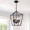 KPIBEST Black Pendant Light Fixture 4-Light Farmhouse Lantern Pendant Light