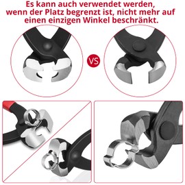 XUNTOP Single Ear Continuous Hose Clamps 100 Pieces 5.8-21 mm 304 Stainless Steel Hose Clamp 10 Sizes with Pliers Ear Clamp Pliers Clamping Tool Set for Automotive, Electronics, Ships, Construction