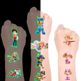 Rusoz Children's Tattoo Set Boys Girls Luminous Children's Tattoos Skin-friendly Waterproof and Sweat-Proof Temporary Children's Tattoos for Party Bags Party and Gift Idea