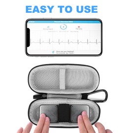 Case for Kardiamobile EKG Monitor, Compatible with Kardia Mobile EKG Heart Monitor, Hard Travel Box for Alivecor Kardiamobile 6L & 6L Max, Pill Box and Carabiner Clip Included