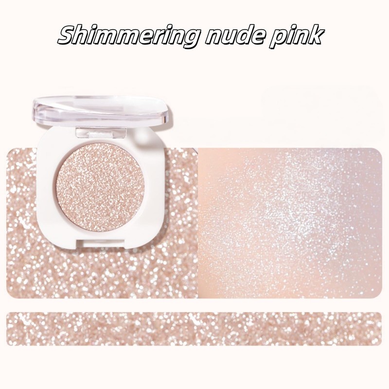 Moonlight Colour Monochrome Glitter Eyeshadow, Single Shimmer Palette, Hypoallergenic for